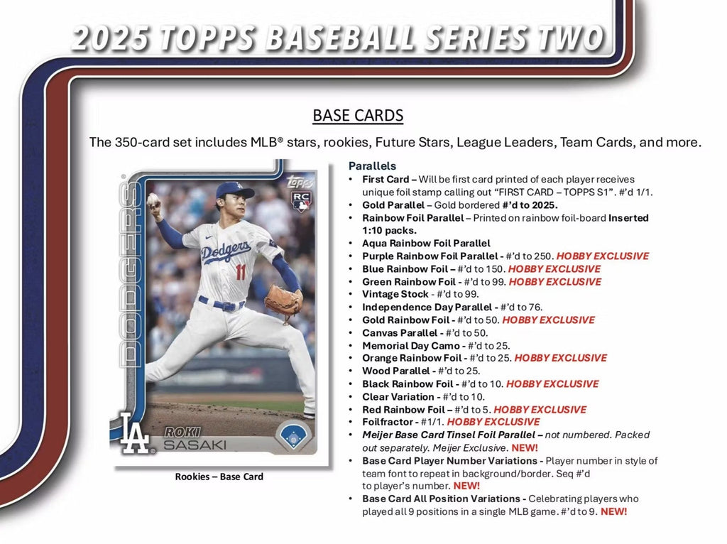 2025 Topps Series 2 Baseball Hobby Trading Cards