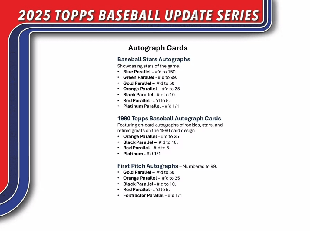 2025 Topps Update Series Baseball Hobby Jumbo Trading Cards