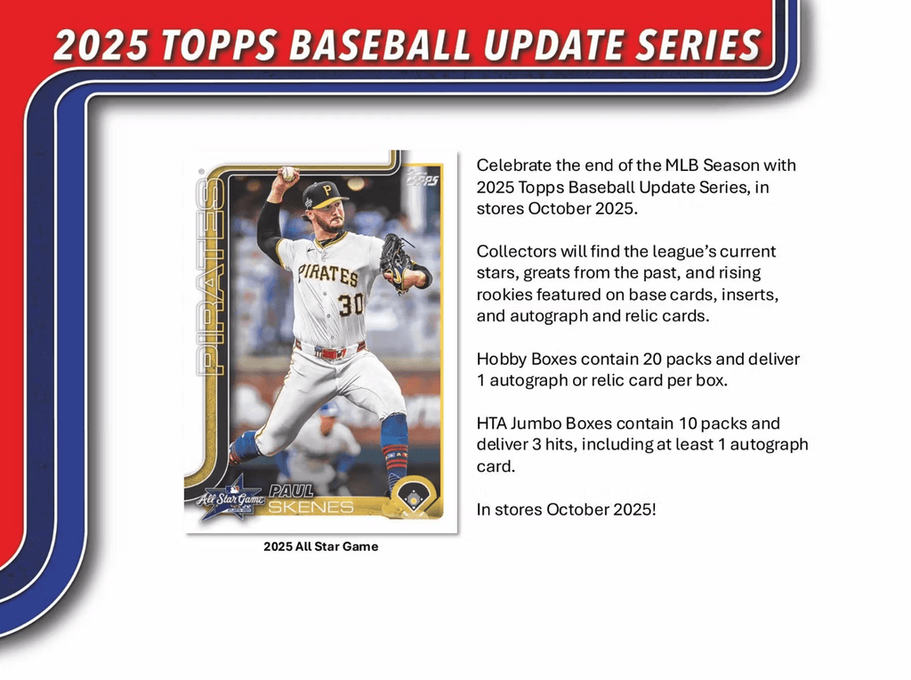 2025 Topps Update Series Baseball Hobby Jumbo Trading Cards