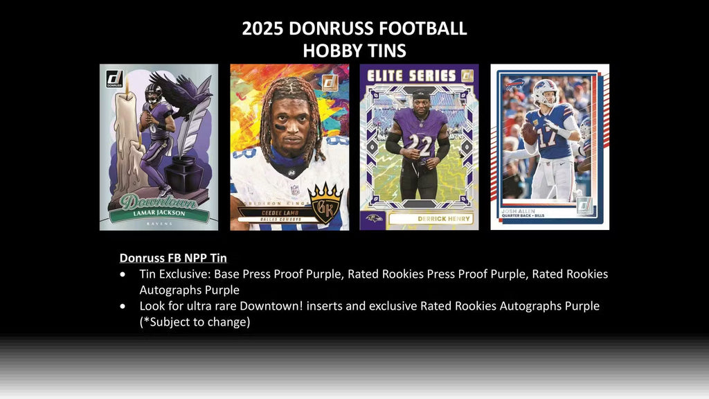 2025 Panini Donruss Football Winter Holiday Tin Trading Cards