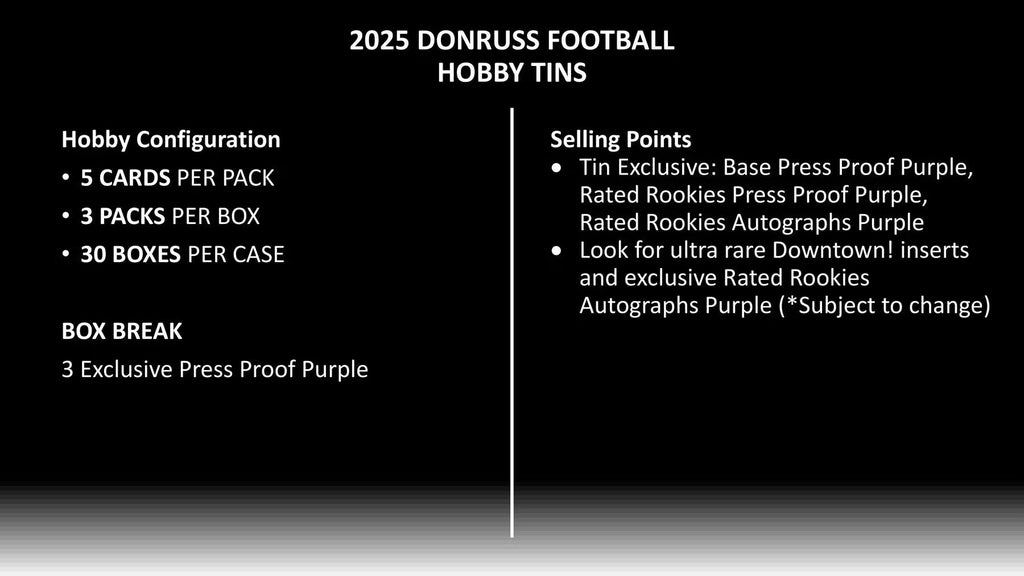 2025 Panini Donruss Football Winter Holiday Tin Trading Cards