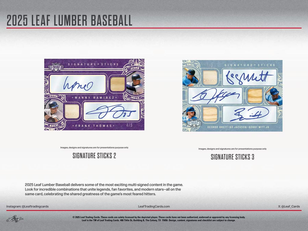 2025 Leaf Lumber Baseball Hobby Trading Cards