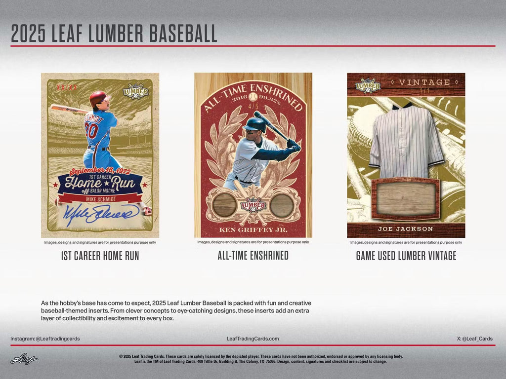 2025 Leaf Lumber Baseball Hobby Trading Cards