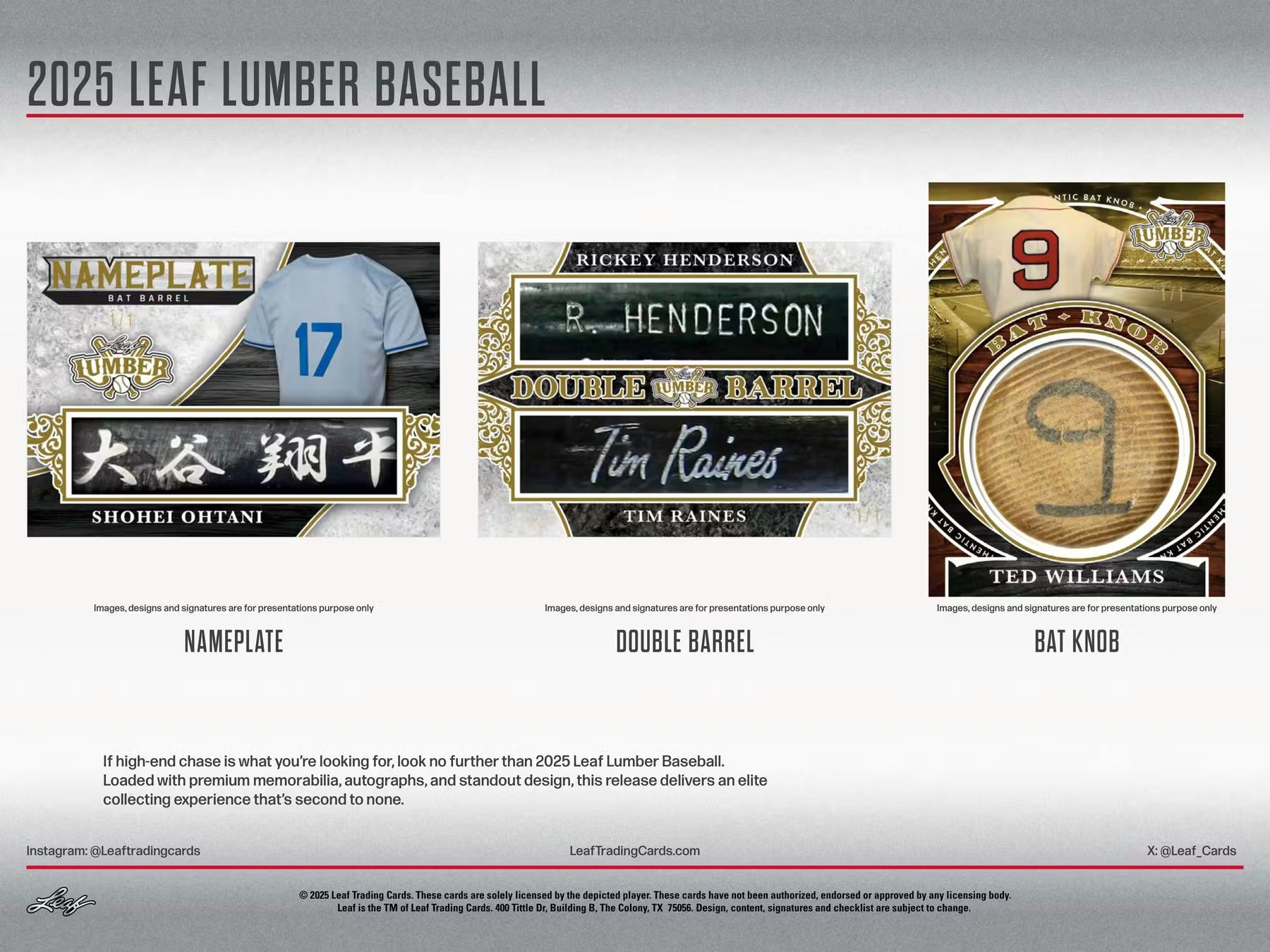 2025 Leaf Lumber Baseball Hobby Trading Cards