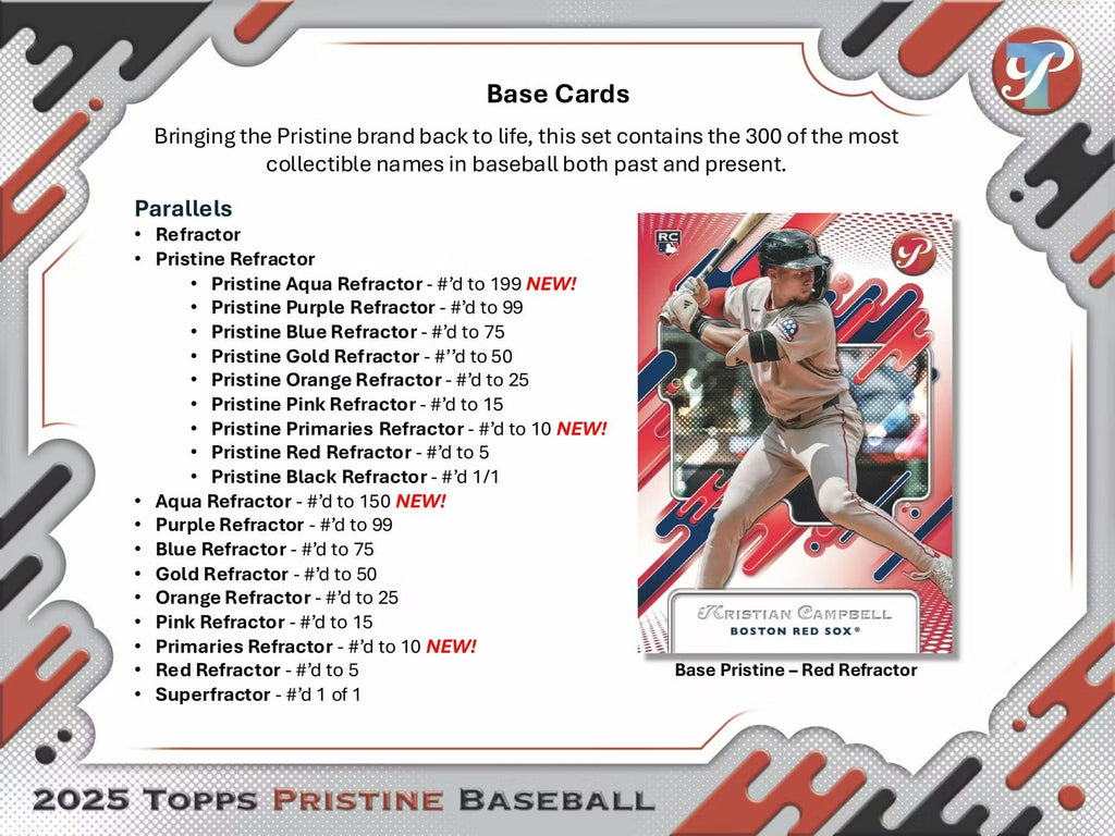 2025 Topps Pristine Baseball Hobby Trading Cards