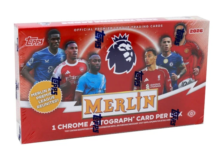 2026 Topps Merlin Premier League Soccer Hobby Box (Ships Sealed Only)