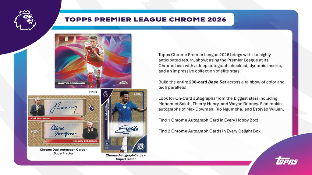 2026 Topps Chrome Premier League EPL Soccer Hobby Trading Cards