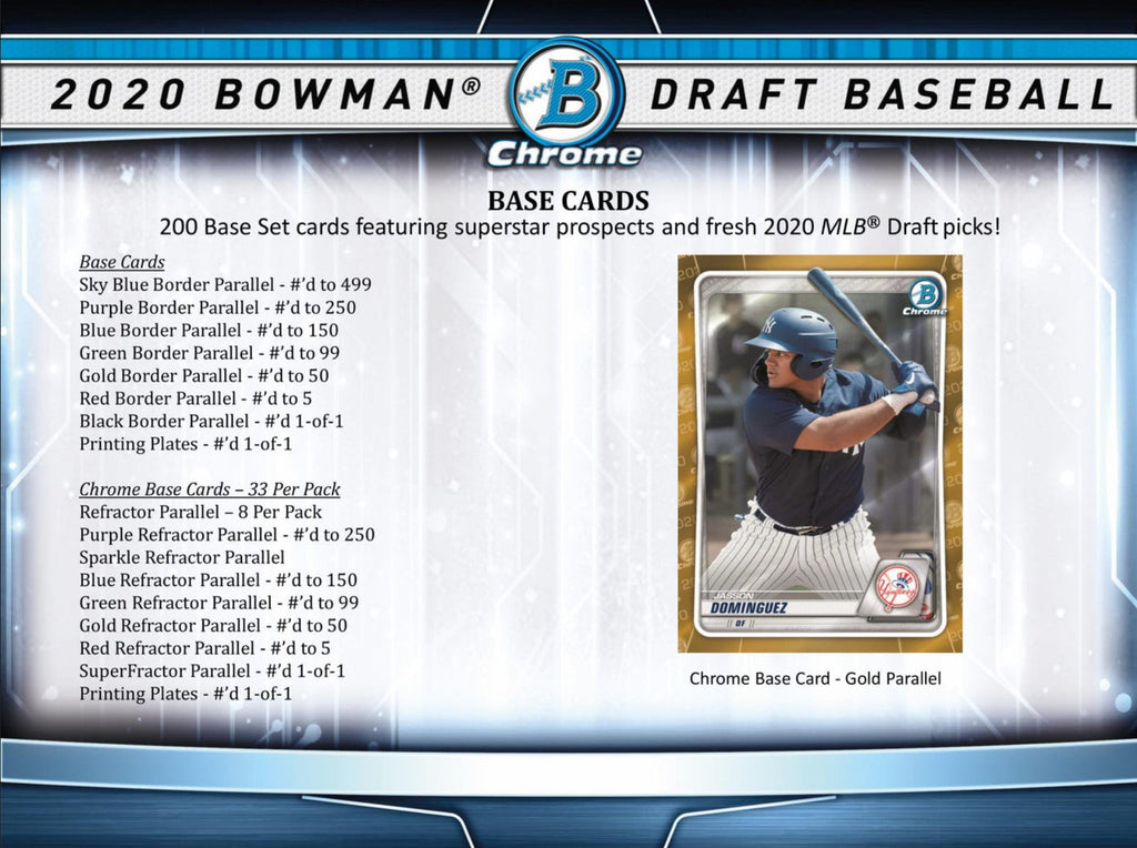 2020 Topps Bowman Draft Baseball Super Jumbo Trading Cards