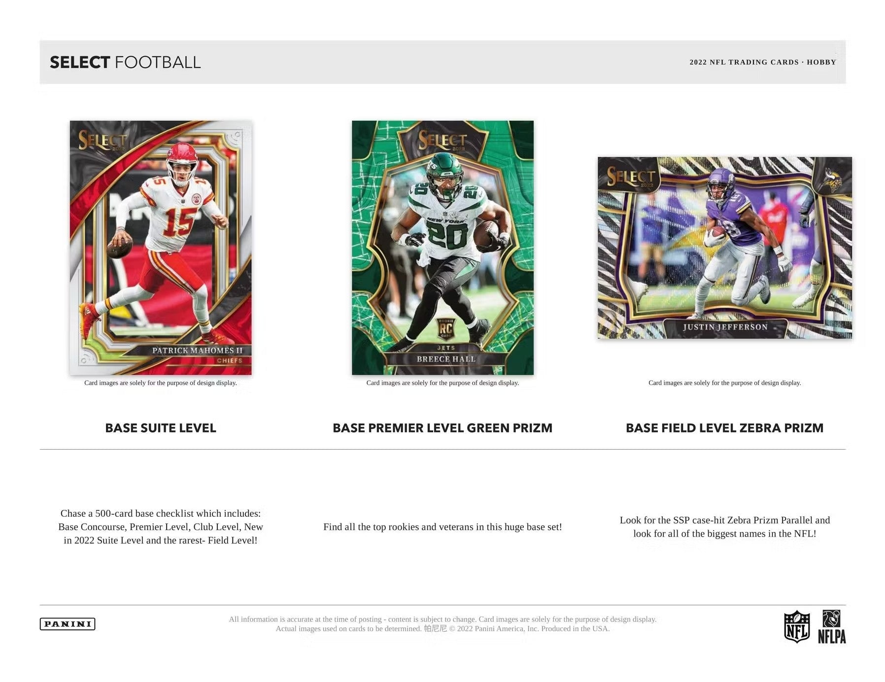 2022 Panini Select Football Hobby Trading Cards