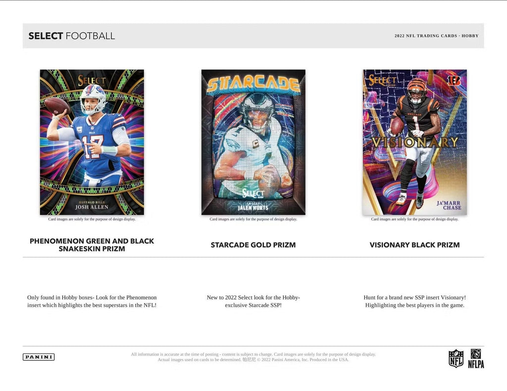2022 Panini Select Football Hobby Trading Cards