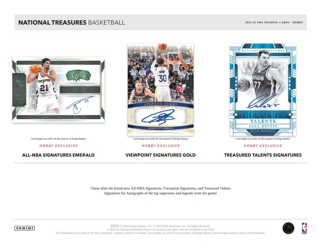 2023-24 Panini National Treasures Basketball Hobby Trading Cards