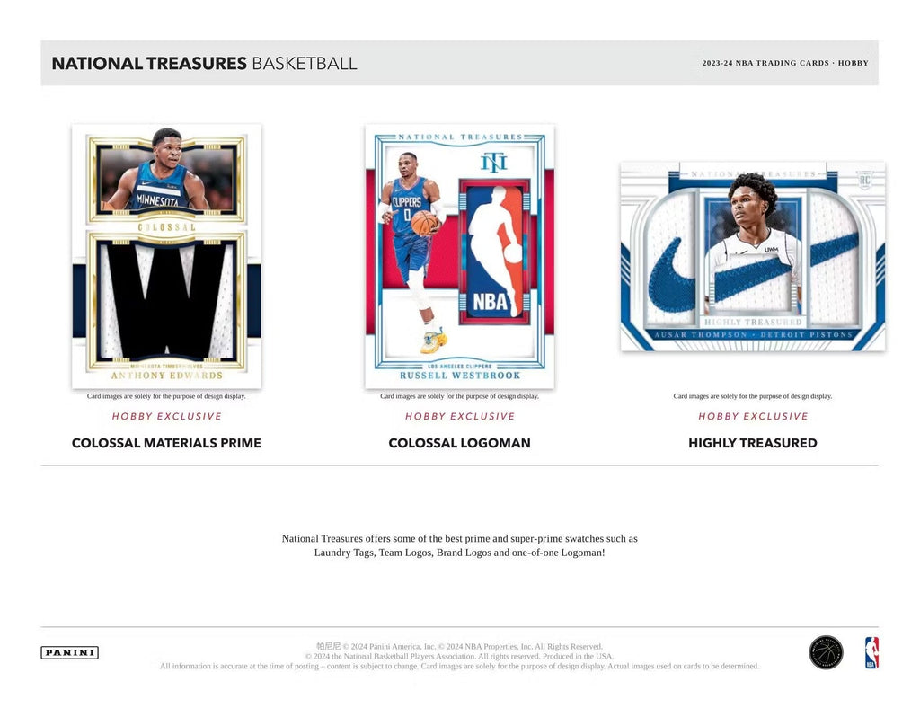 2023-24 Panini National Treasures Basketball International Hobby Trading Cards
