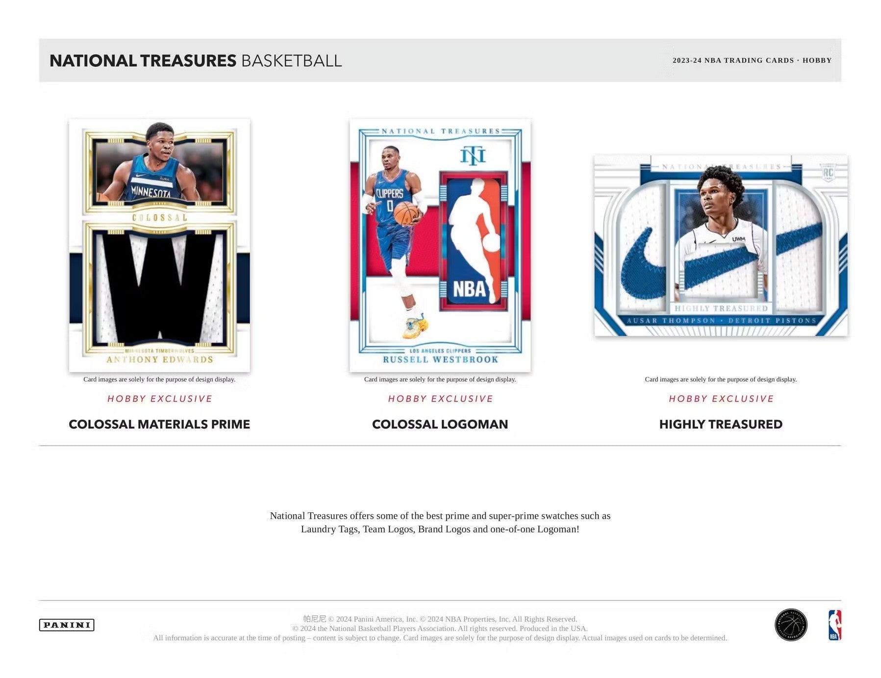 2023-24 Panini National Treasures Basketball International Hobby Trading Cards
