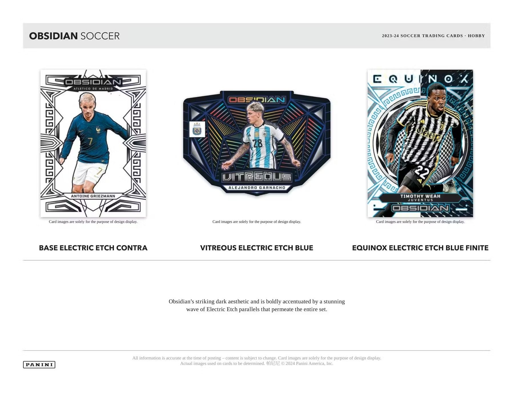 2023-24 Panini Obsidian Soccer Hobby Trading Cards