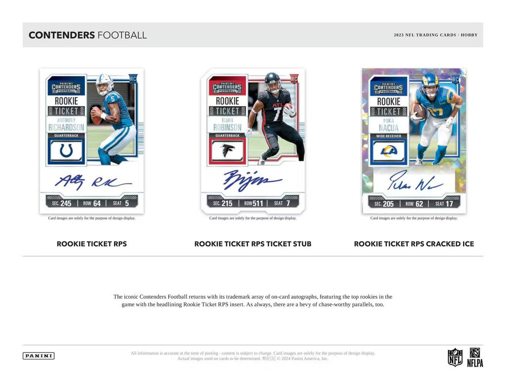 2023 Panini Contenders Football Hobby Trading Cards