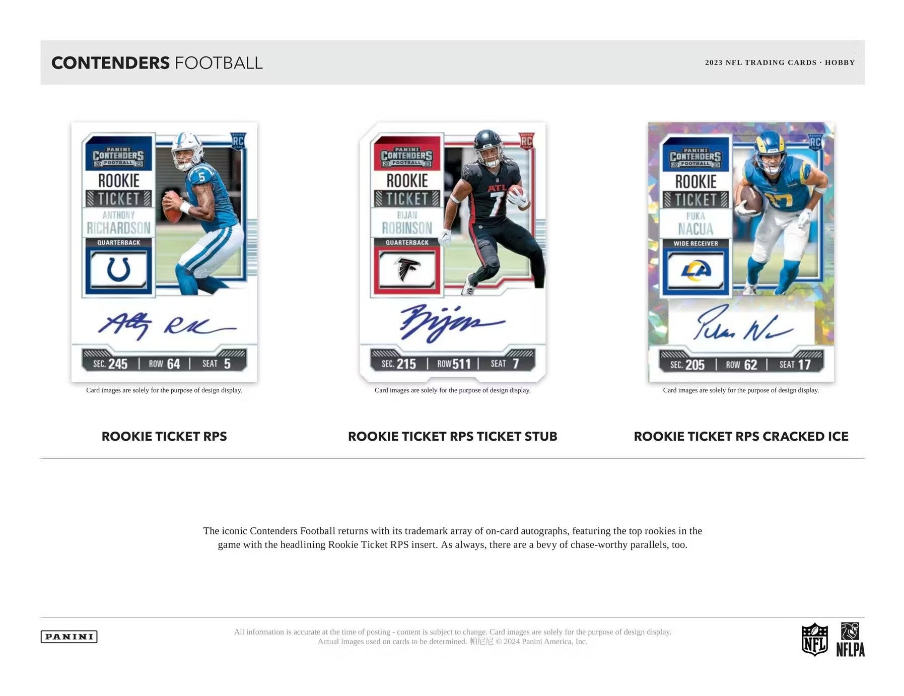 2023 Panini Contenders Football Hobby Trading Cards