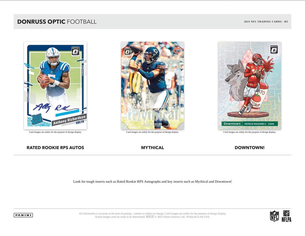 2023 Panini Donruss Optic Football H2 Trading Cards