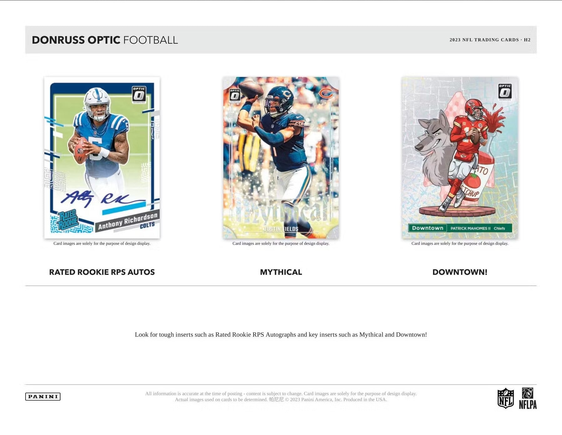 2023 Panini Donruss Optic Football H2 Trading Cards