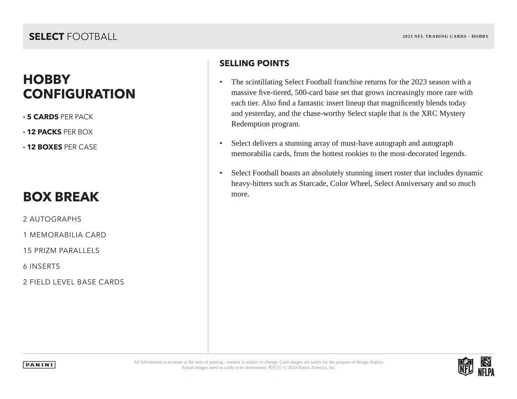2023 Panini Select Football FOTL Trading Cards