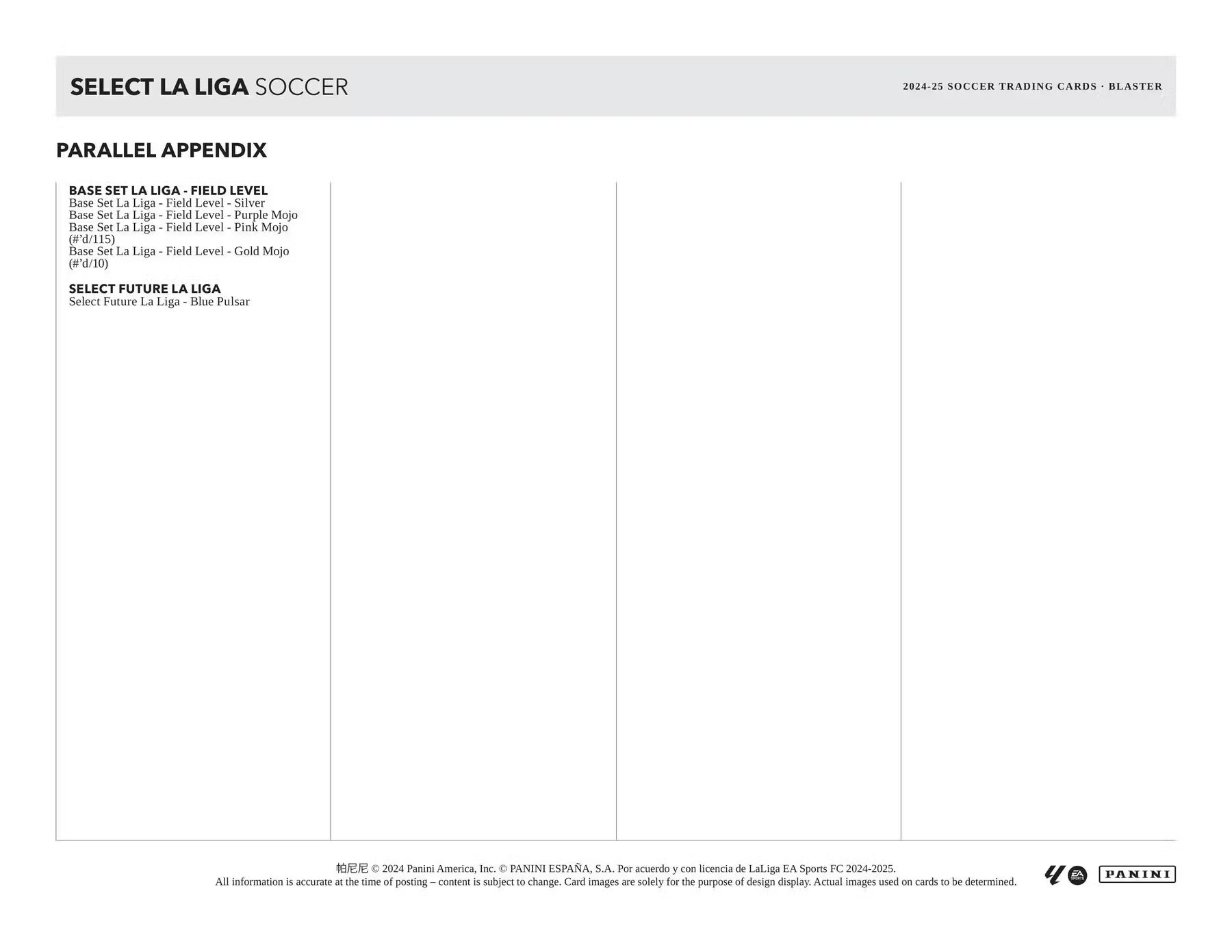 2024-25 Panini Select Soccer La Liga Blaster Trading Cards