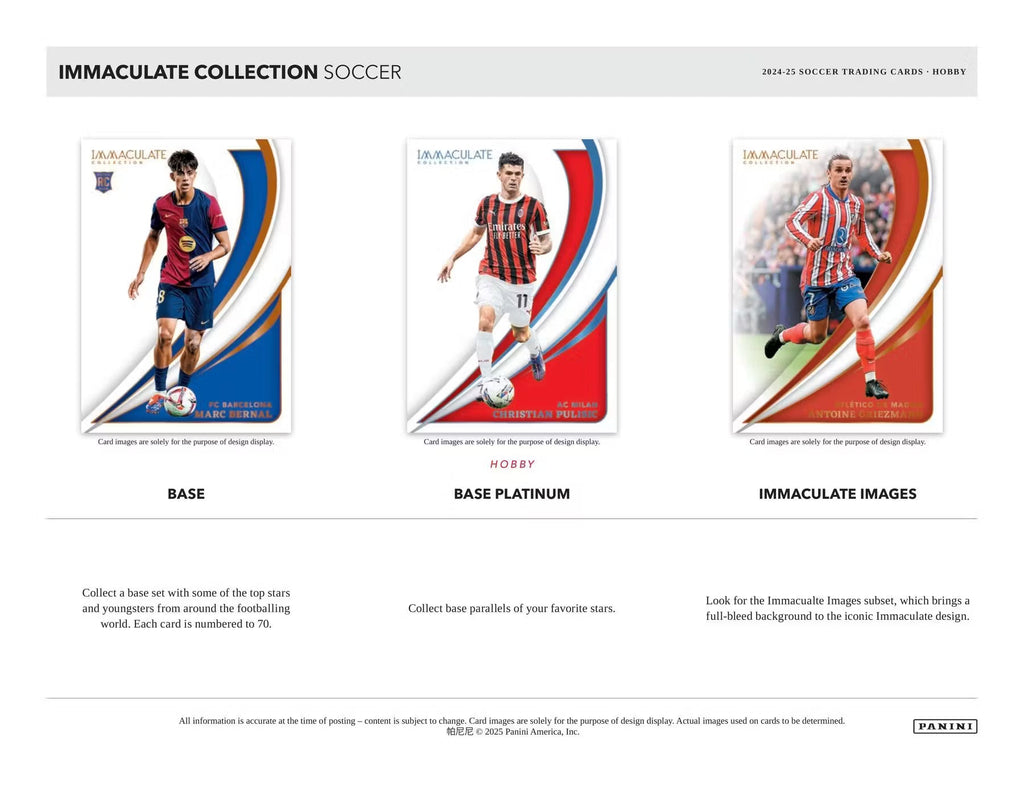 2024-25 Panini Immaculate Soccer Hobby Trading Cards