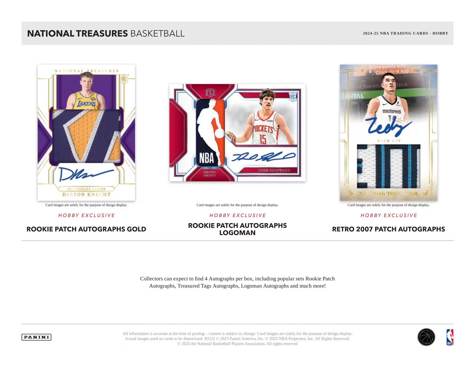 2024-25 Panini National Treasures Basketball Hobby Trading Cards
