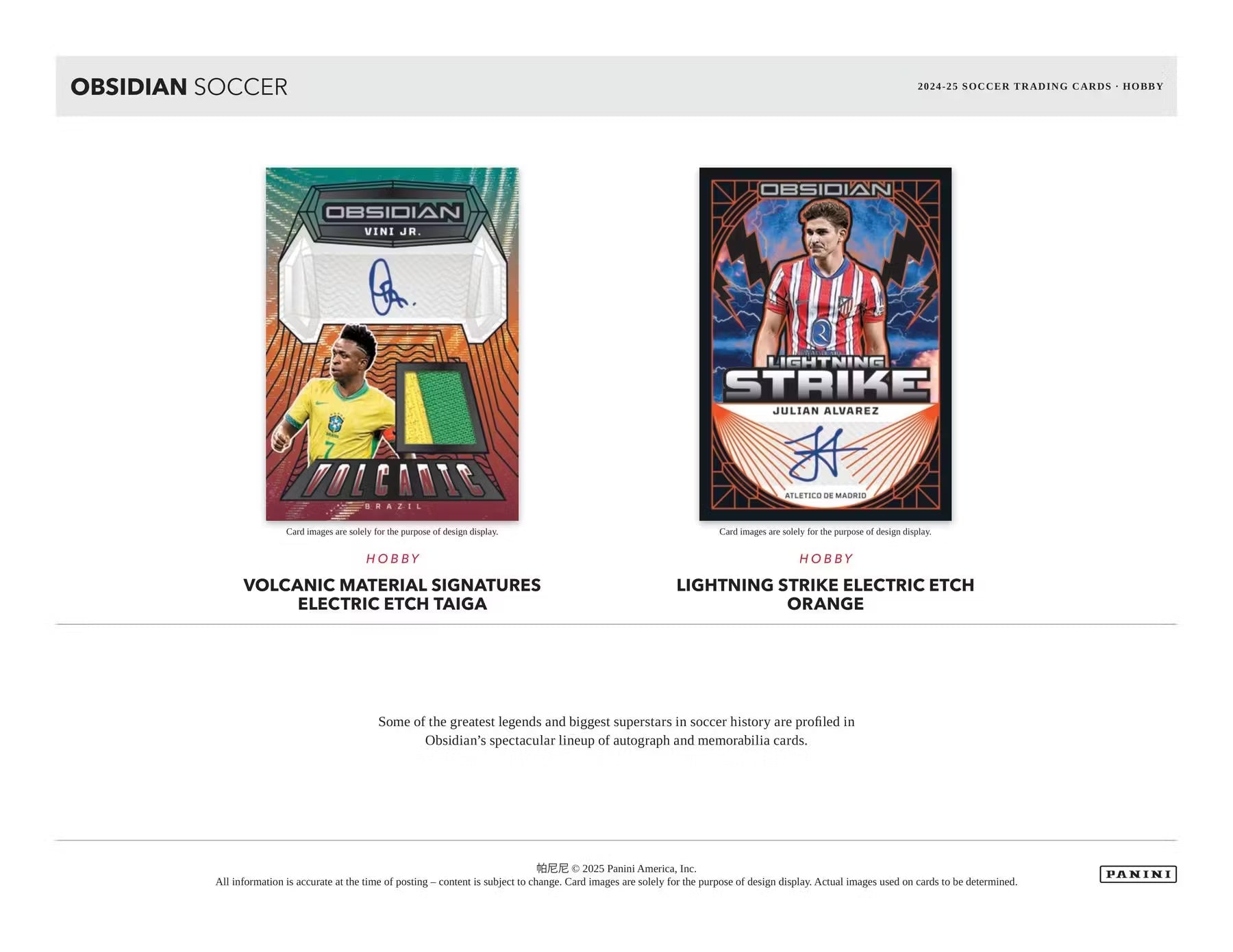 2024-25 Panini Obsidian Soccer Hobby Trading Cards