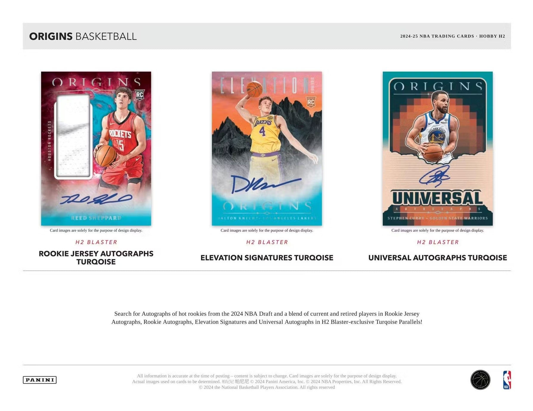 2024-25 Panini Origins Basketball H2 Trading Cards
