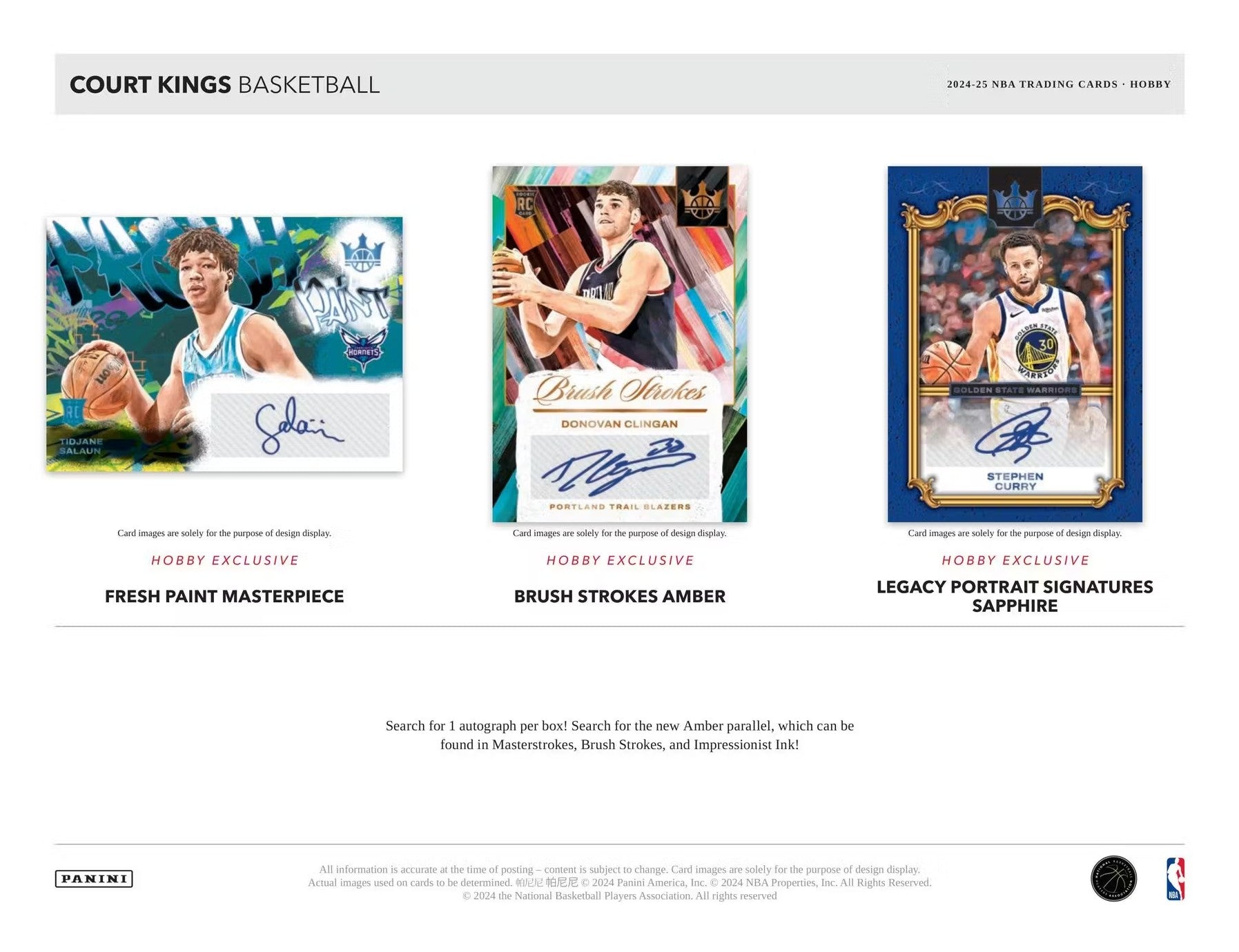 2024-25 Panini Court Kings Basketball Hobby Trading Cards