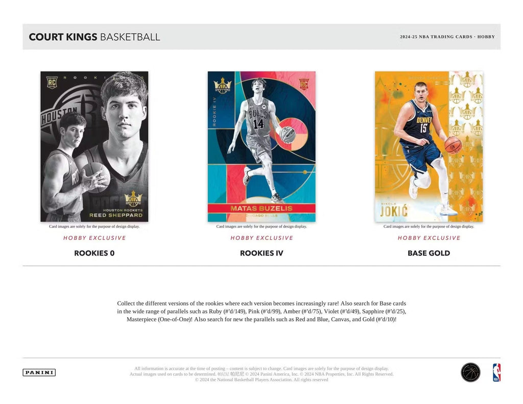 2024-25 Panini Court Kings Basketball Hobby Trading Cards
