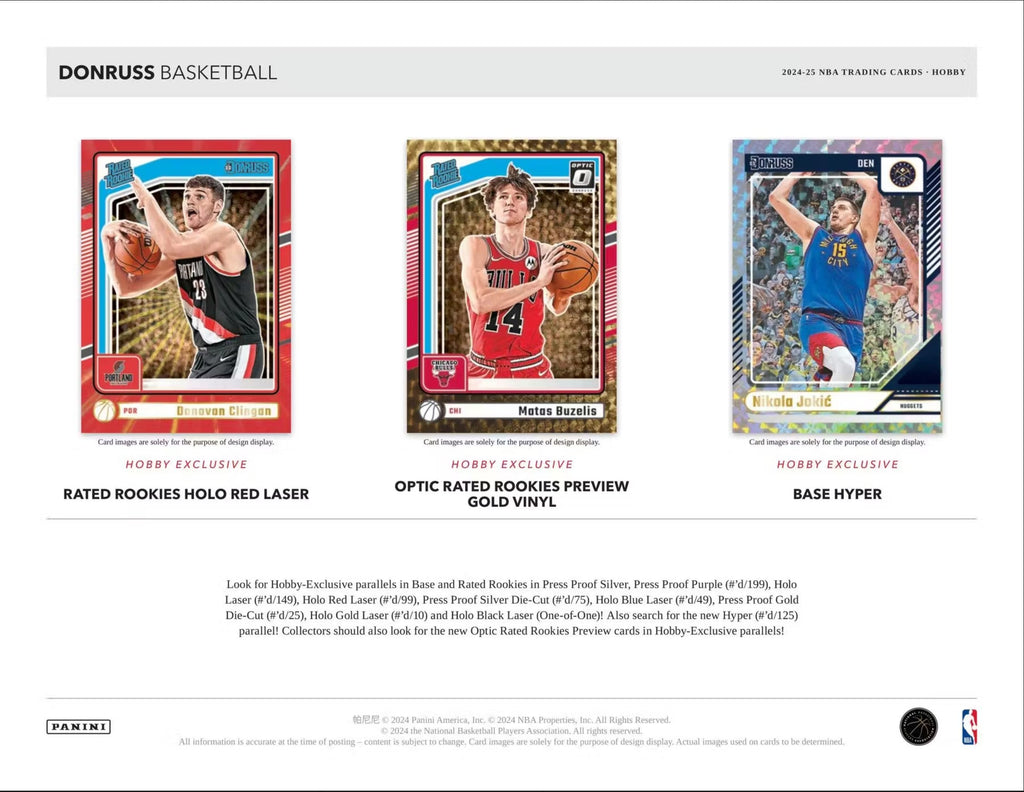 2024-25 Panini Donruss Basketball Hobby Trading Cards