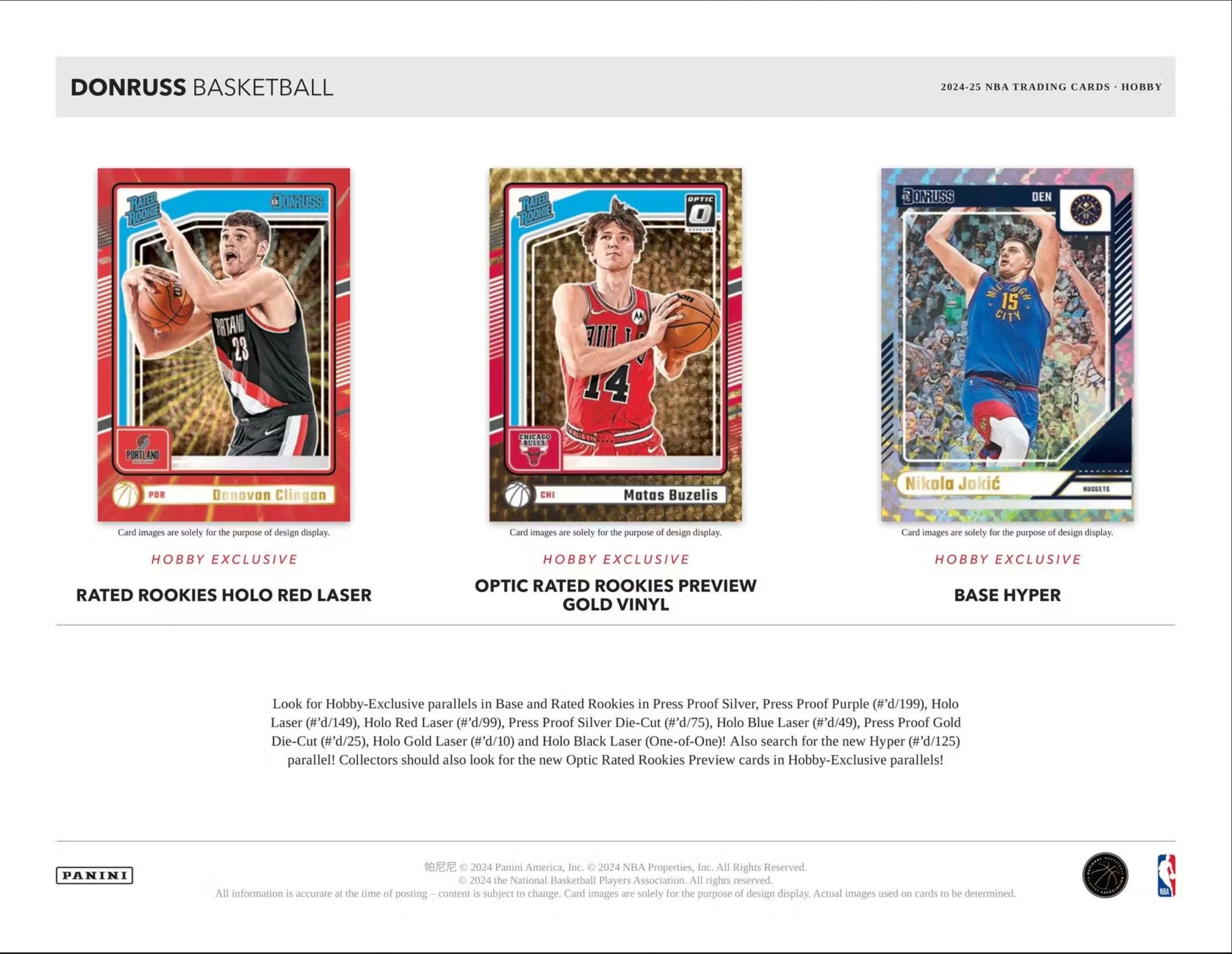 2024-25 Panini Donruss Basketball Hobby Trading Cards
