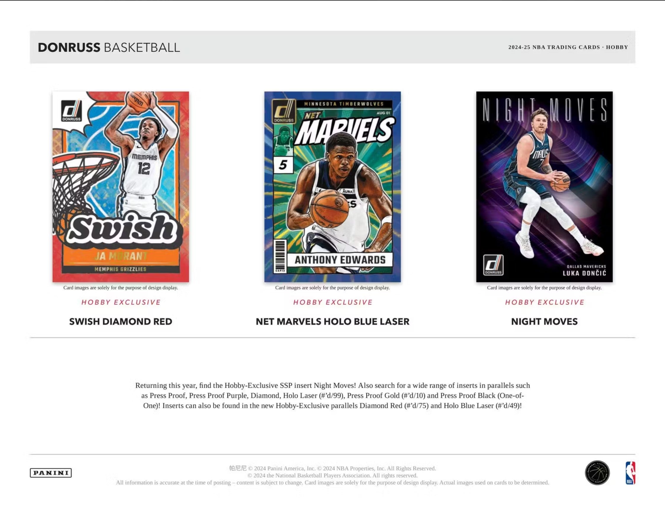 2024-25 Panini Donruss Basketball Hobby Trading Cards