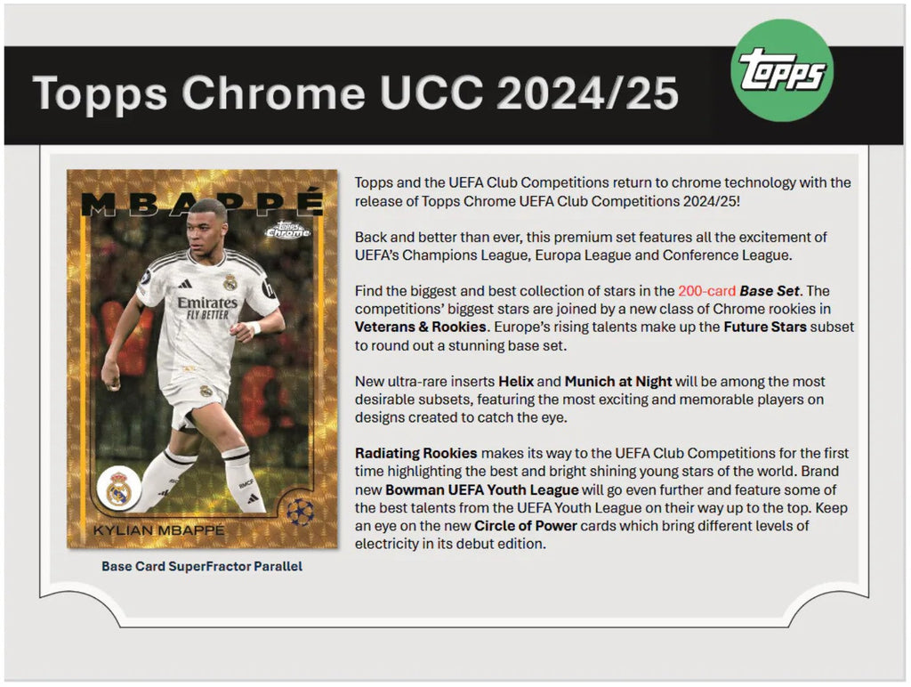 2024-25 Topps Chrome UEFA Club Competitions Soccer Breaker Delight Trading Cards