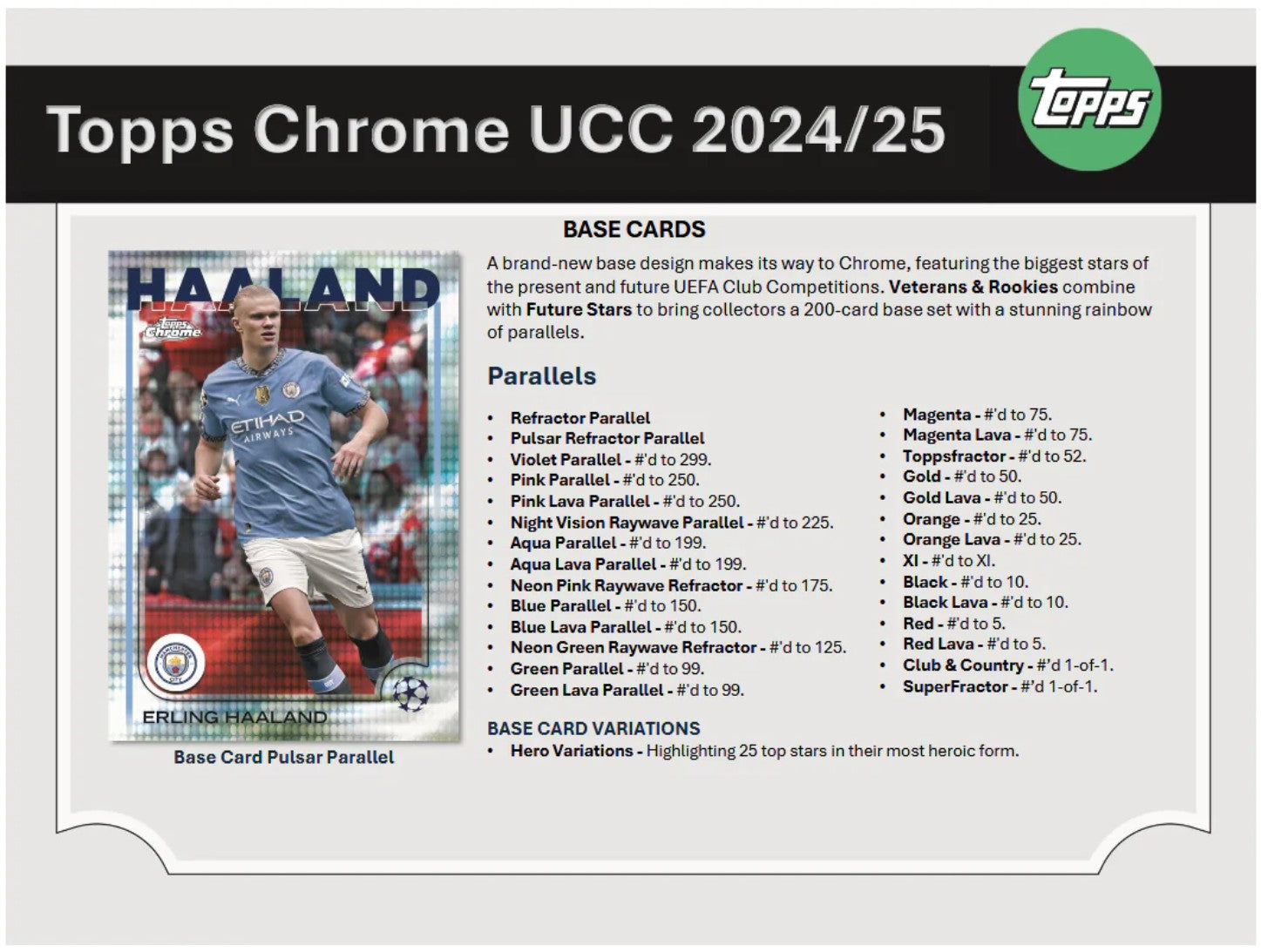 2024-25 Topps Chrome UEFA Club Competitions Soccer Breaker Delight Trading Cards