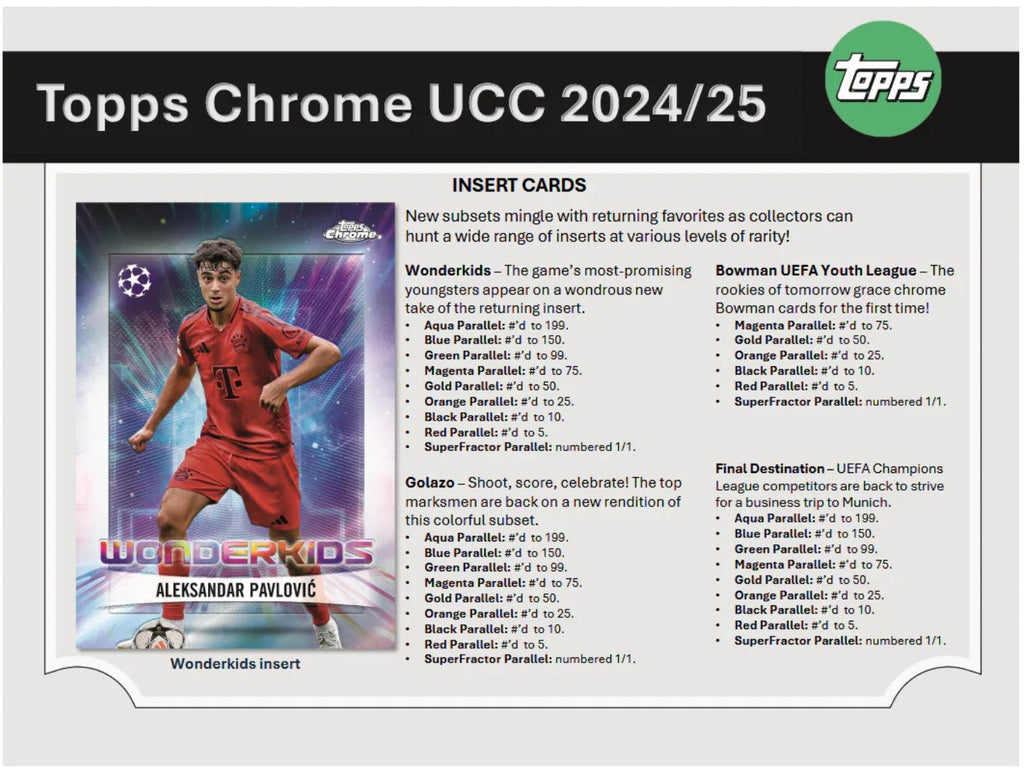 2024-25 Topps Chrome UEFA Club Competitions Soccer Breaker Delight Trading Cards
