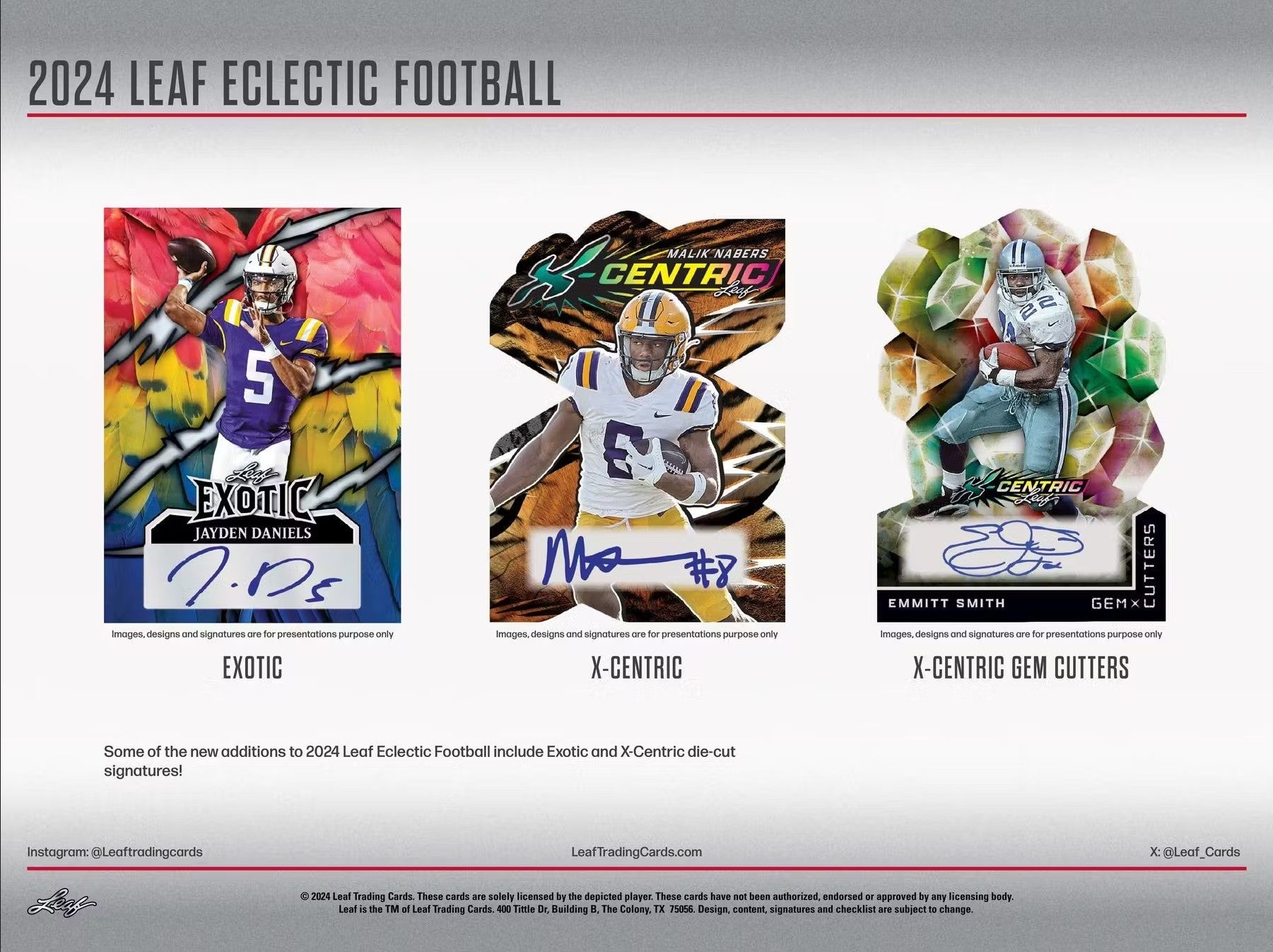 2024 Leaf Eclectic Football Jumbo Trading Cards