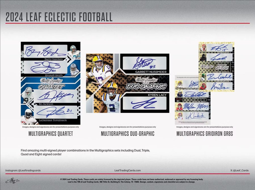 2024 Leaf Eclectic Football Hobby Trading Cards