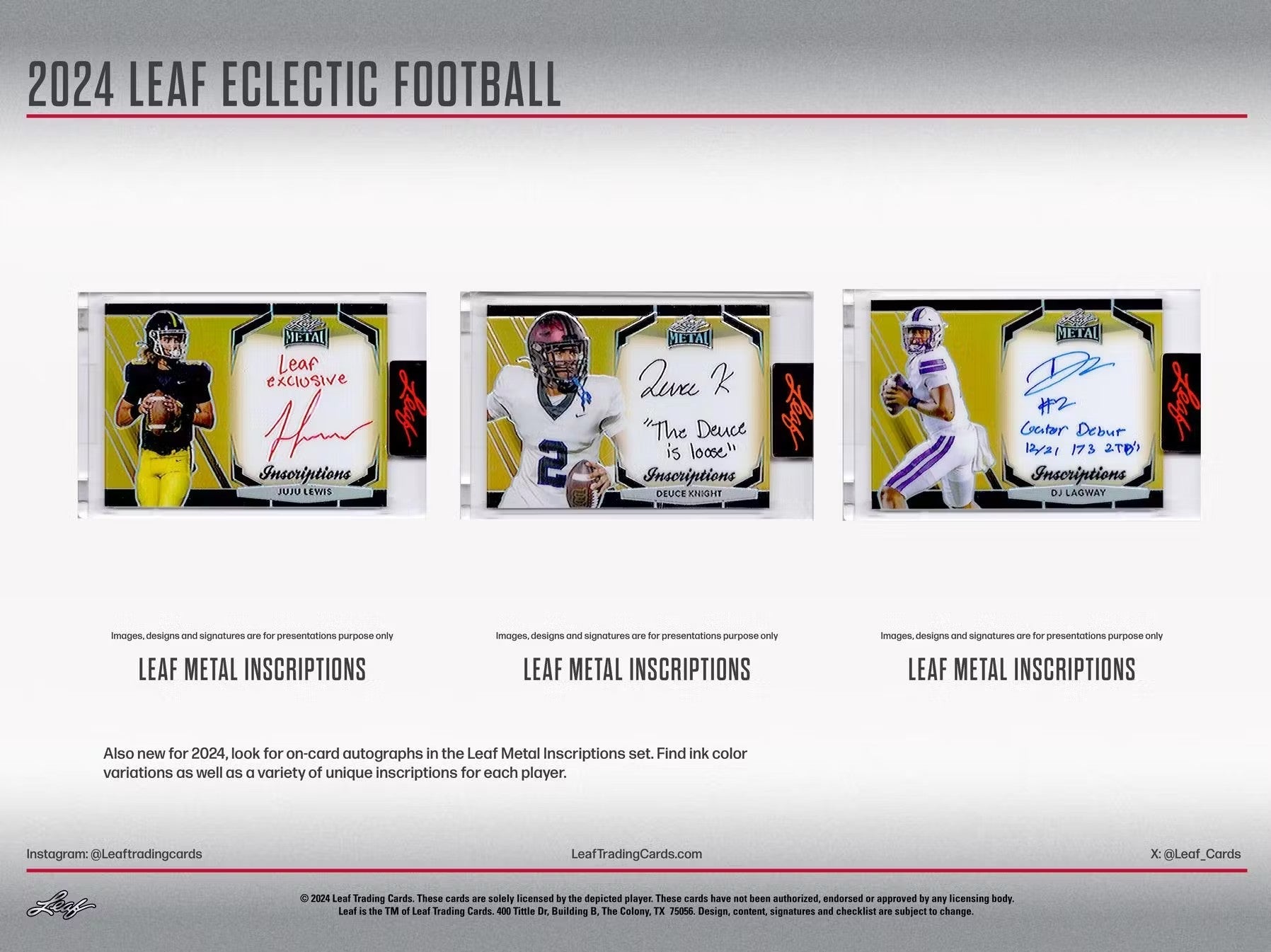 2024 Leaf Eclectic Football Jumbo Trading Cards