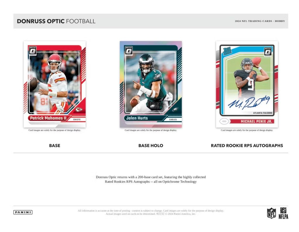 2024 Panini Donruss Optic Football Hobby Trading Cards