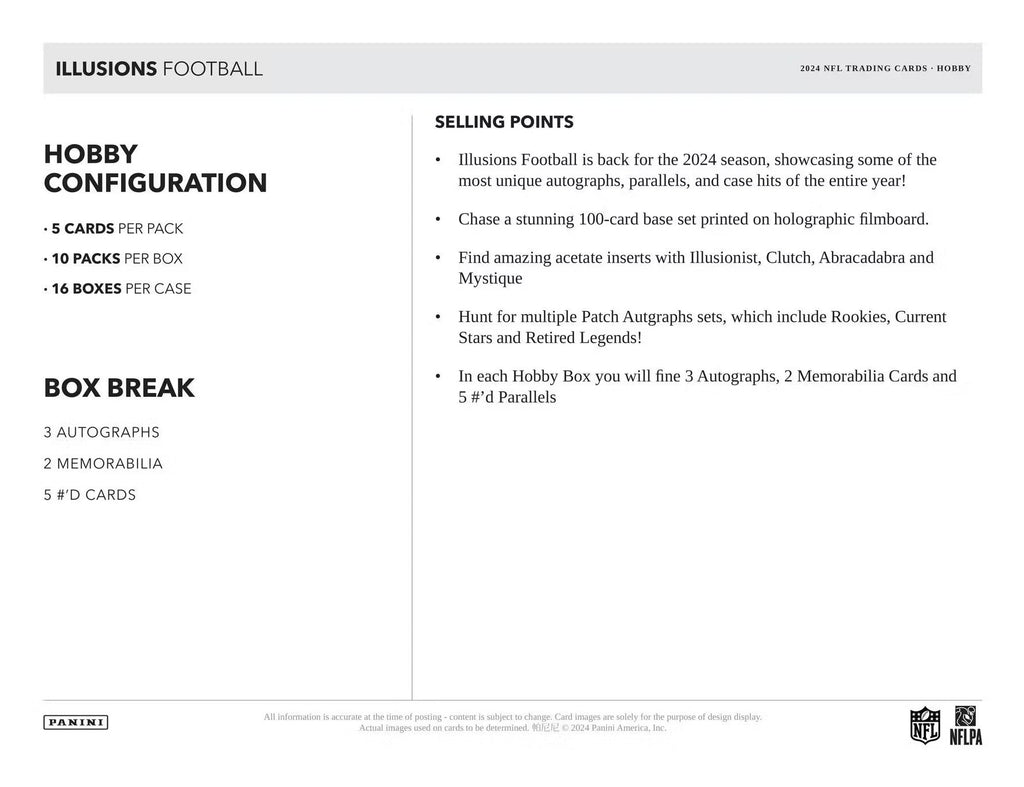 2024 Panini Illusions Football Hobby Trading Cards