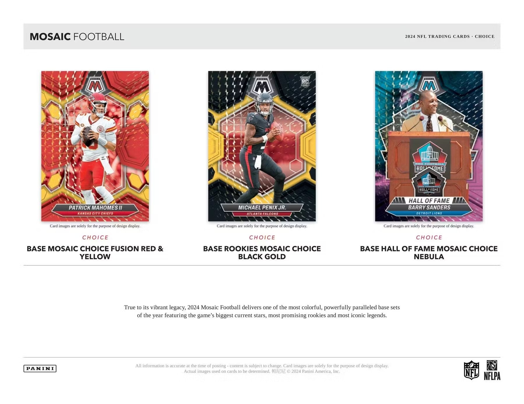 2024 Panini Mosaic Football Choice Trading Cards