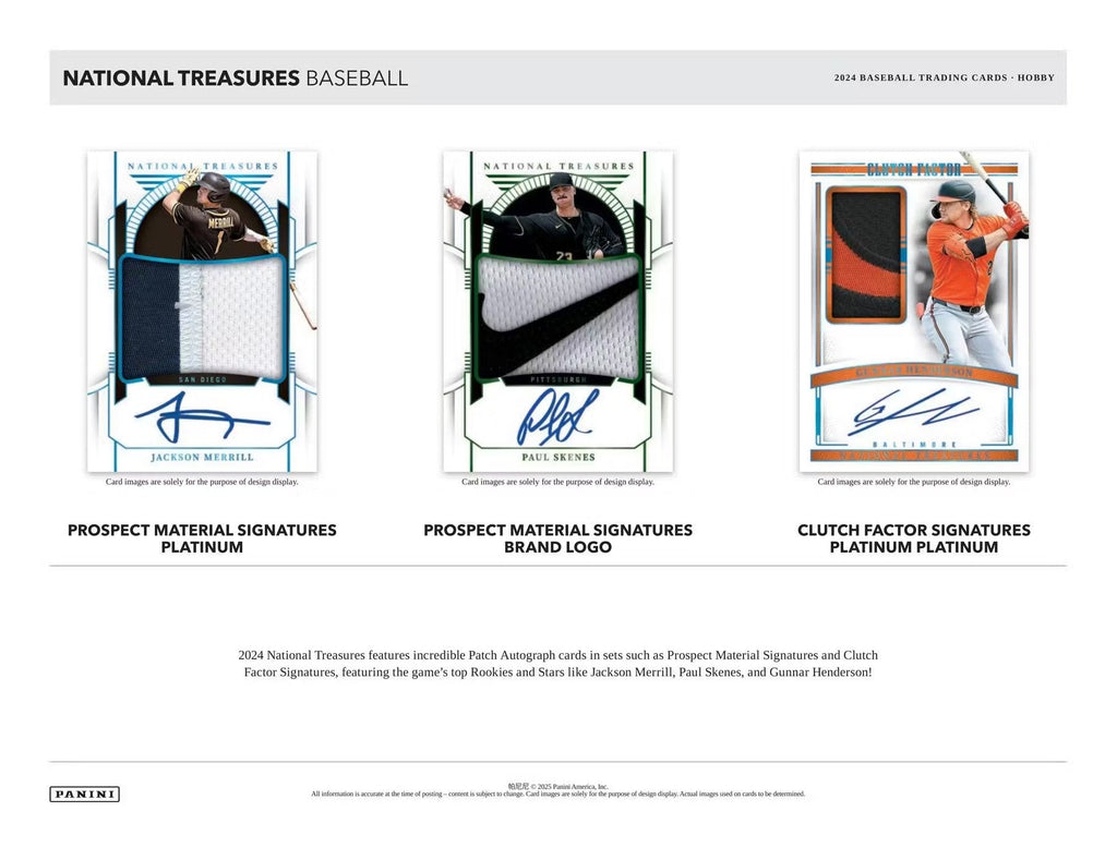 2024 Panini National Treasures Baseball Trading Cards