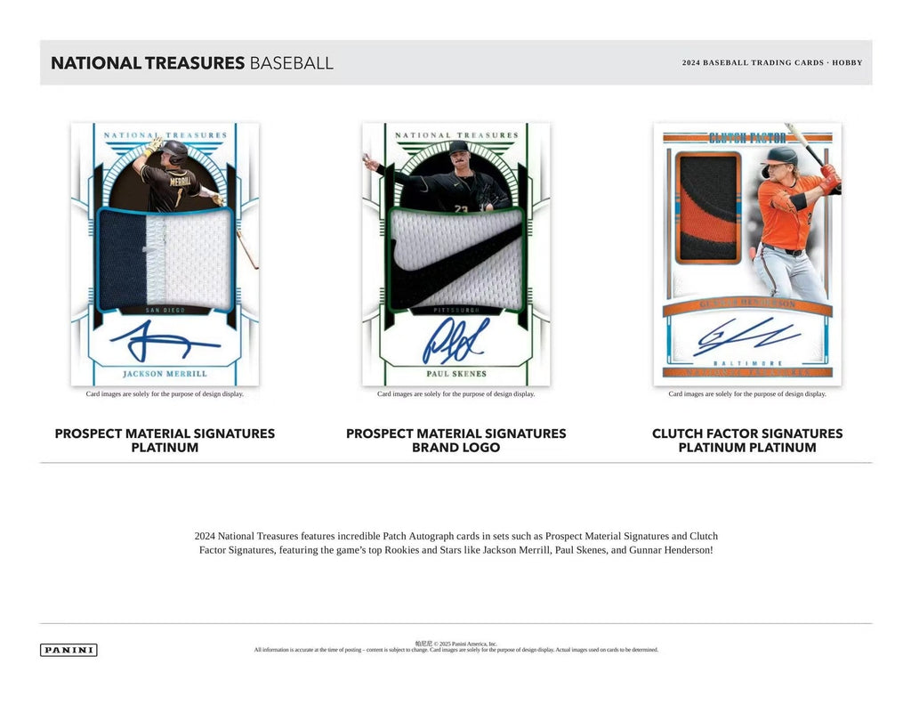 2024 Panini National Treasures Baseball Trading Cards