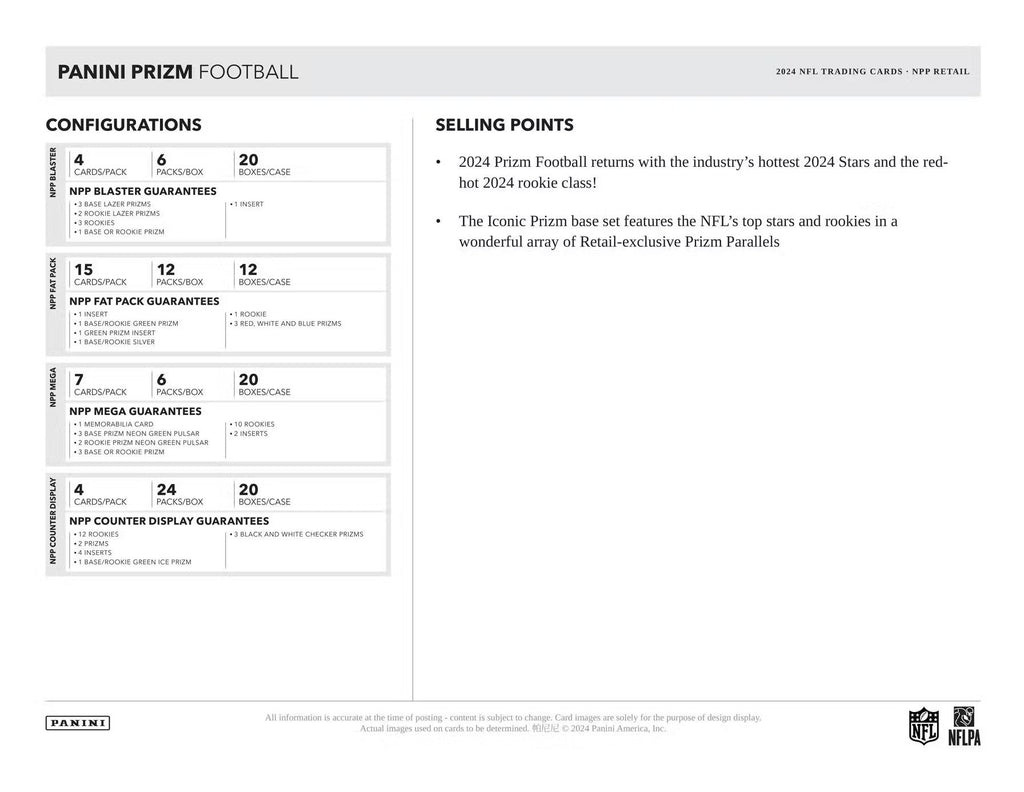 2024 Panini Prizm Football Retail Trading Cards