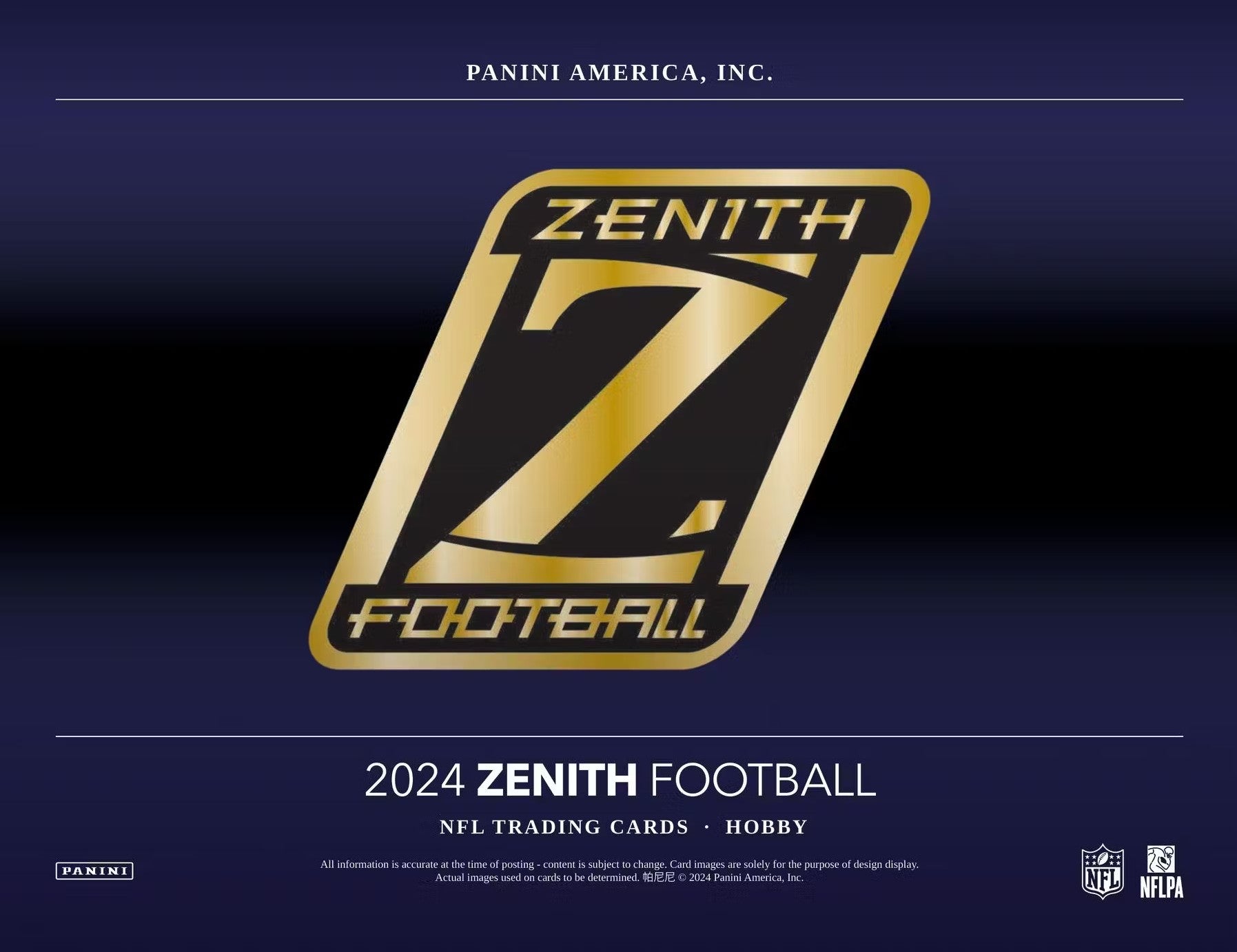 2024 Panini Zenith Football Hobby Trading Cards