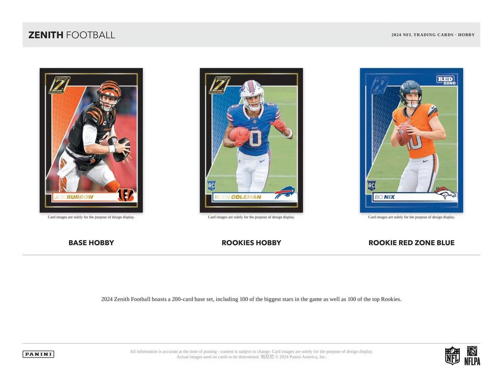 2024 Panini Zenith Football Hobby Trading Cards