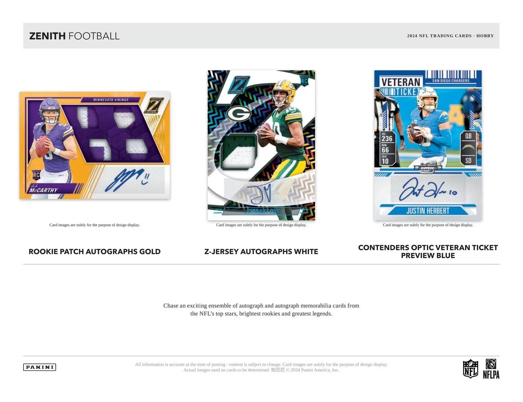 2024 Panini Zenith Football Hobby Trading Cards