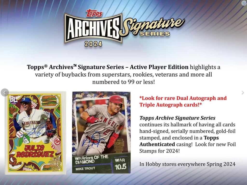 2024 Topps Archives Signature Series Baseball Hobby Trading Cards