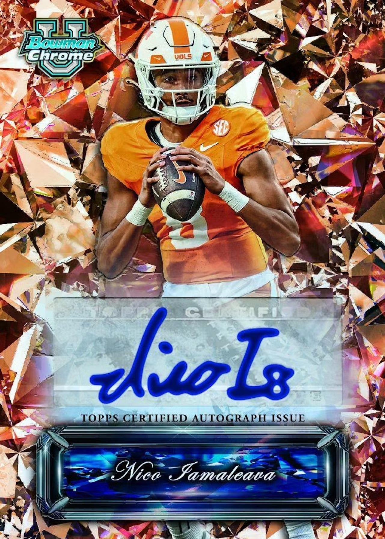 2024 Topps Bowman University Chrome Football Sapphire Edition Trading Cards